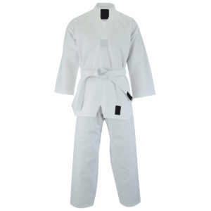 Adult V-Neck Taekwondo Suit White- 7oz