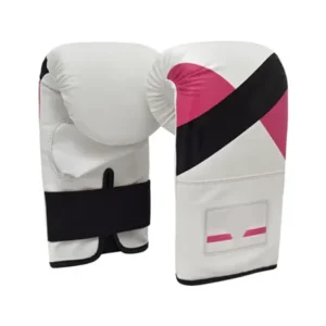 Boxing Bag Gloves White Pink