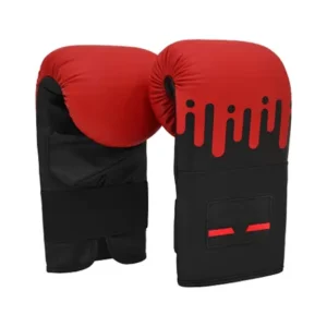 Boxing Bag Gloves Red Black